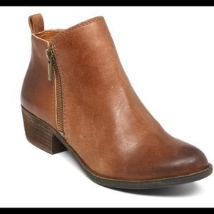 Lucky Brand Basel Leather Bootie. (Worn Once- leather intended to look “worn”)